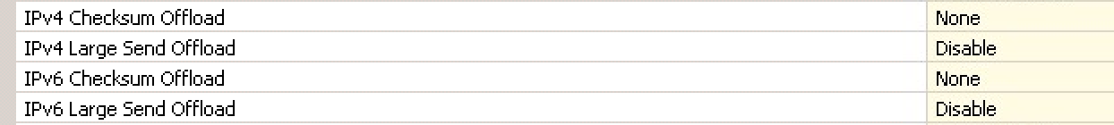 Disable Checksum Offload
