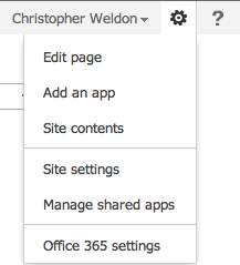 Edit Page in Settings Menu