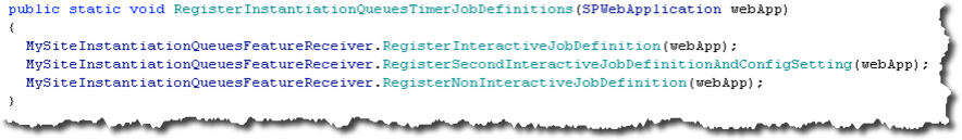 Method to Register Timer Jobs